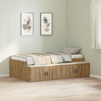 Struttura del letto con cassetto Rovere artigianale 90 x 190 cm