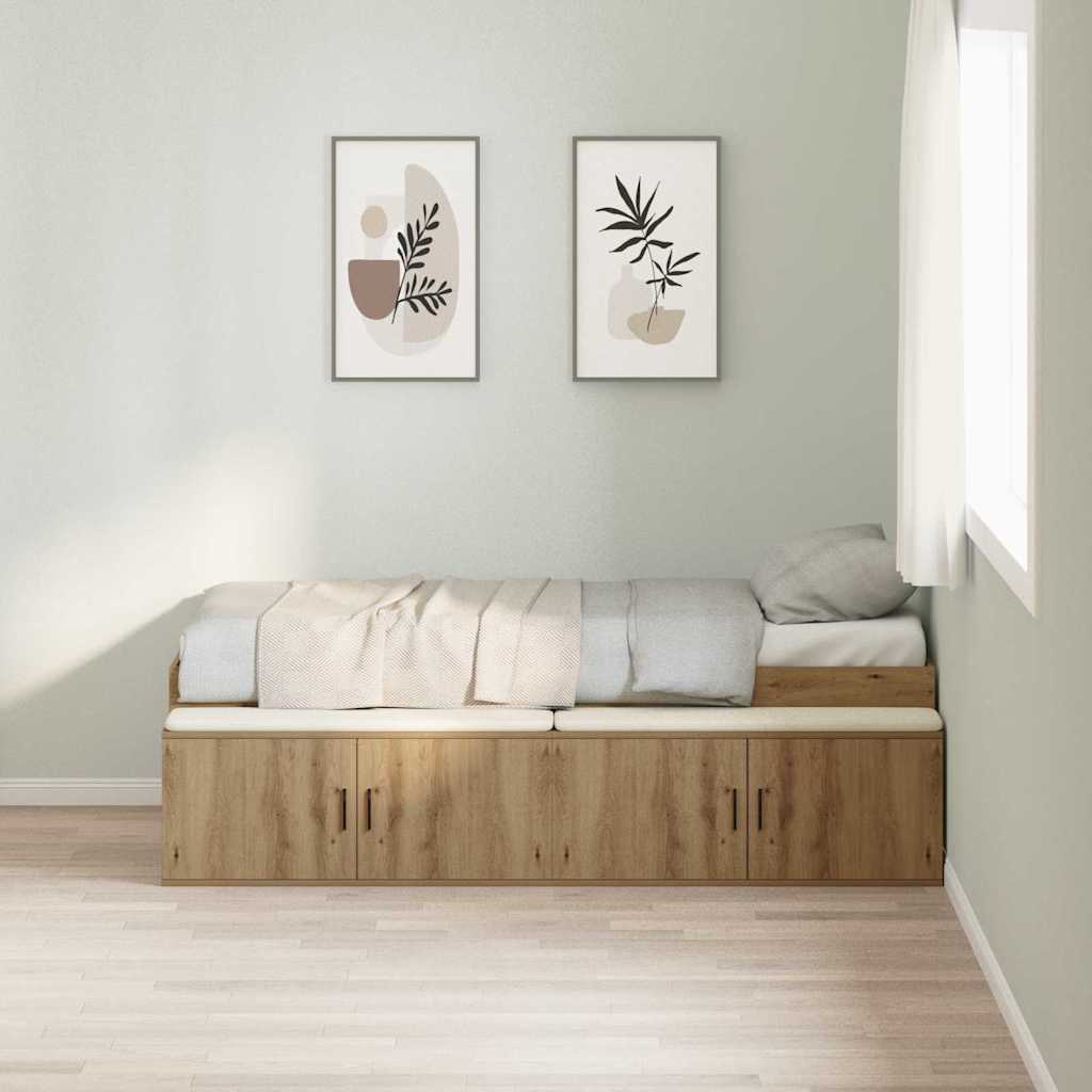 Struttura del letto con cassetto Rovere artigianale 90 x 190 cm