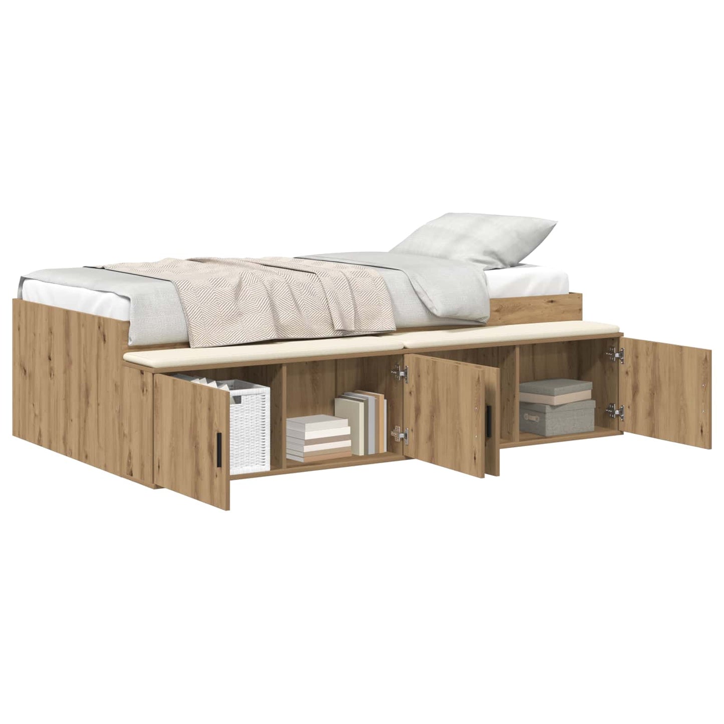 Struttura del letto con cassetto Rovere artigianale 90 x 190 cm