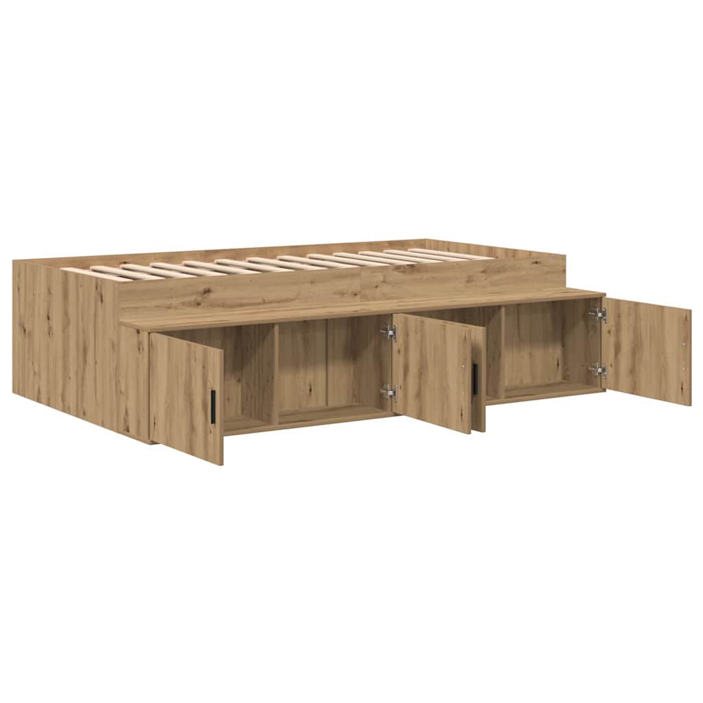Struttura del letto con cassetto Rovere artigianale 90 x 190 cm