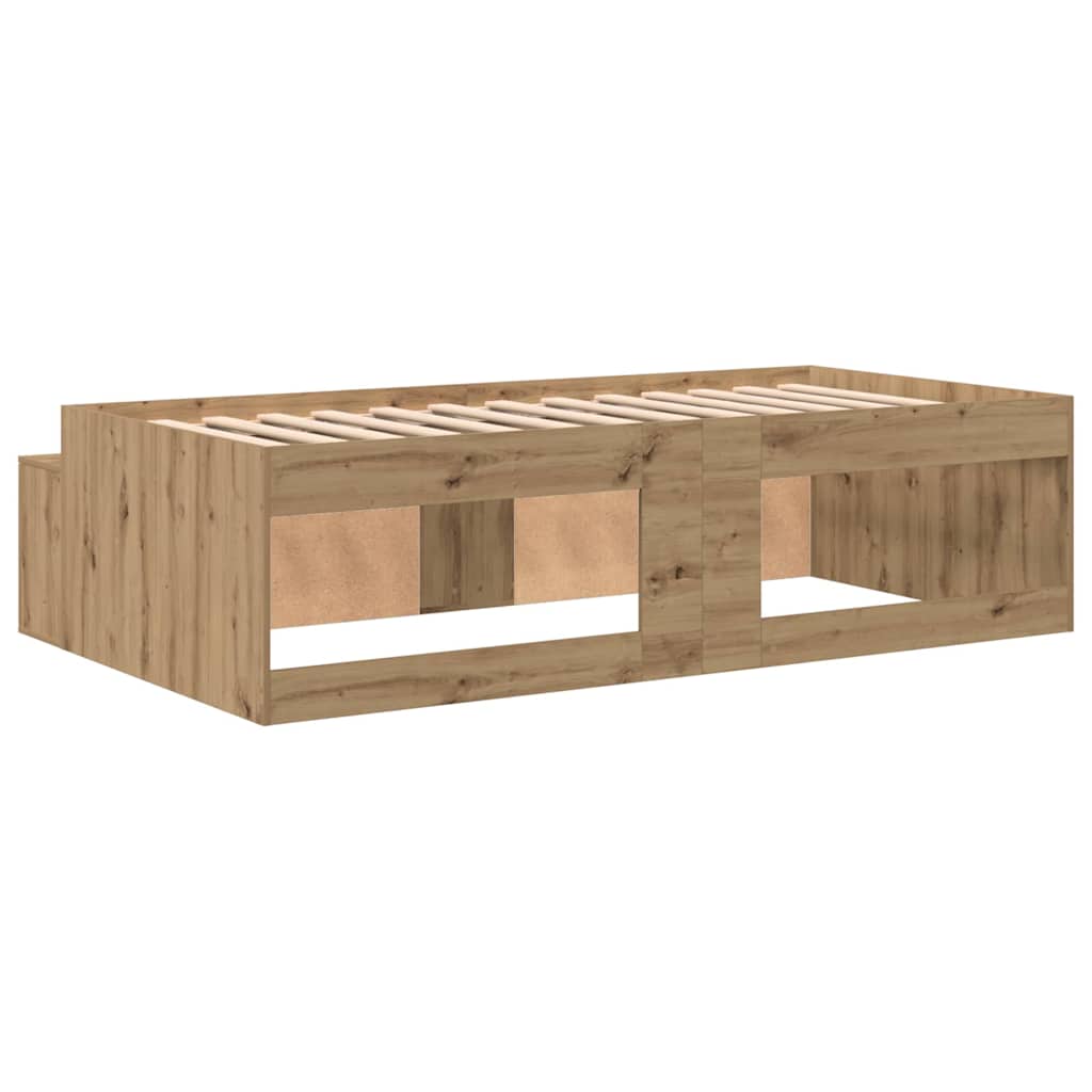 Struttura del letto con cassetto Rovere artigianale 90 x 190 cm | homemem39