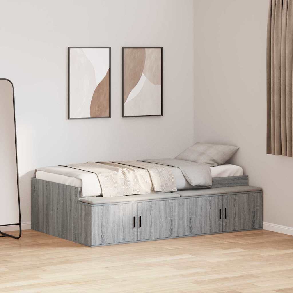 Struttura del letto Grigio Sonoma 70 x 190 cm Legno multistrato