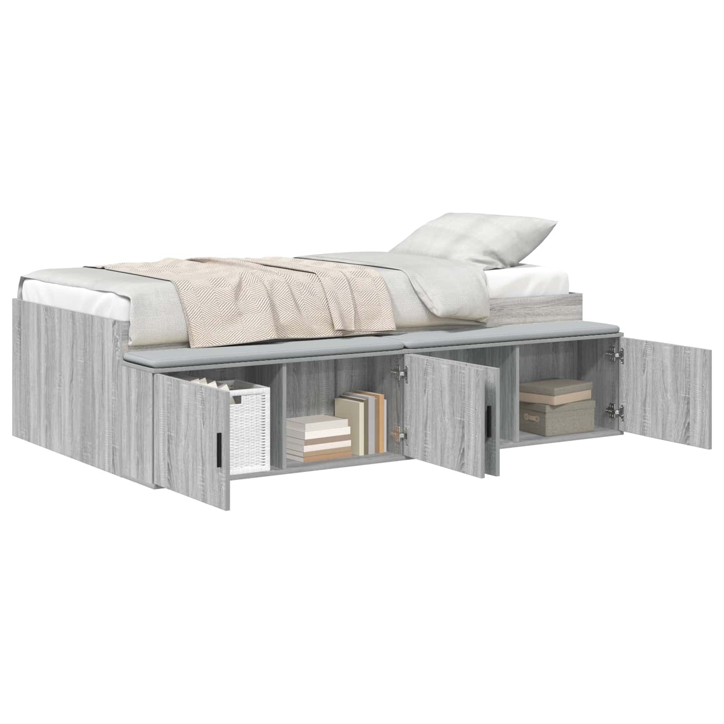 Struttura del letto Grigio Sonoma 70 x 190 cm Legno multistrato | homemem39