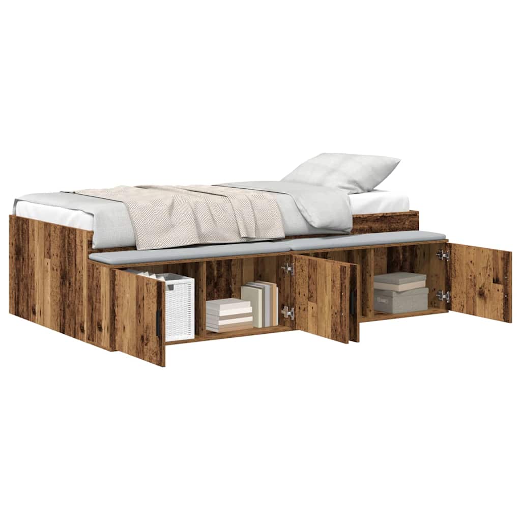 Struttura letto con contenitore Legno vecchio 75 x 190 cm
