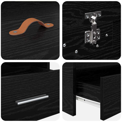 Struttura letto con contenitore Rovere Nero 100 x 200 cm