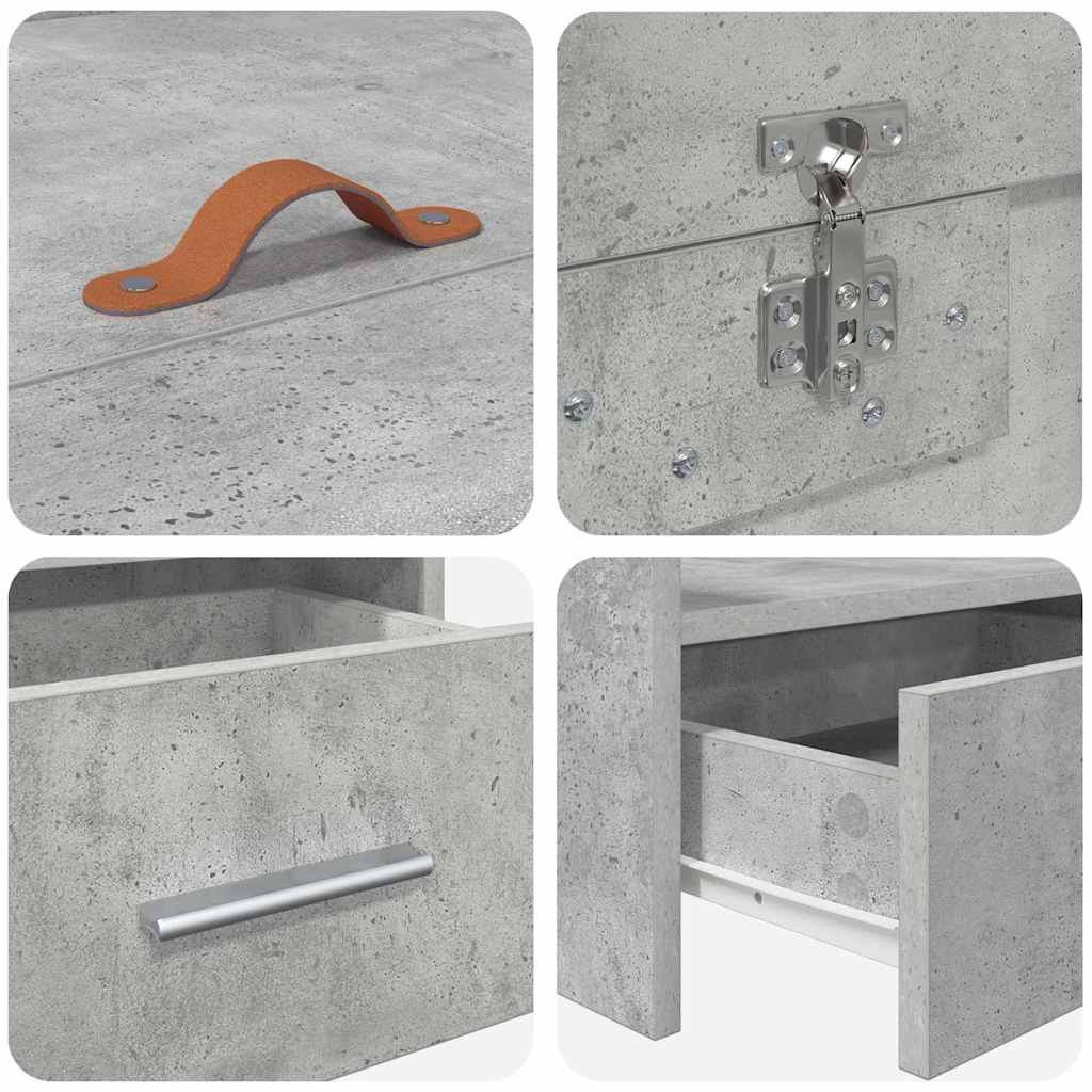 Struttura letto con contenitore Grigio cemento 80 x 200 cm - homemem39