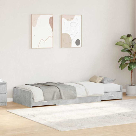Struttura letto con contenitore Grigio cemento 80 x 200 cm - homemem39
