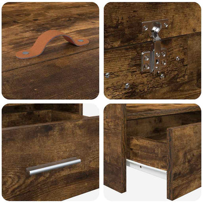 Struttura letto con contenitore Rovere fumé 80 x 200 cm - homemem39