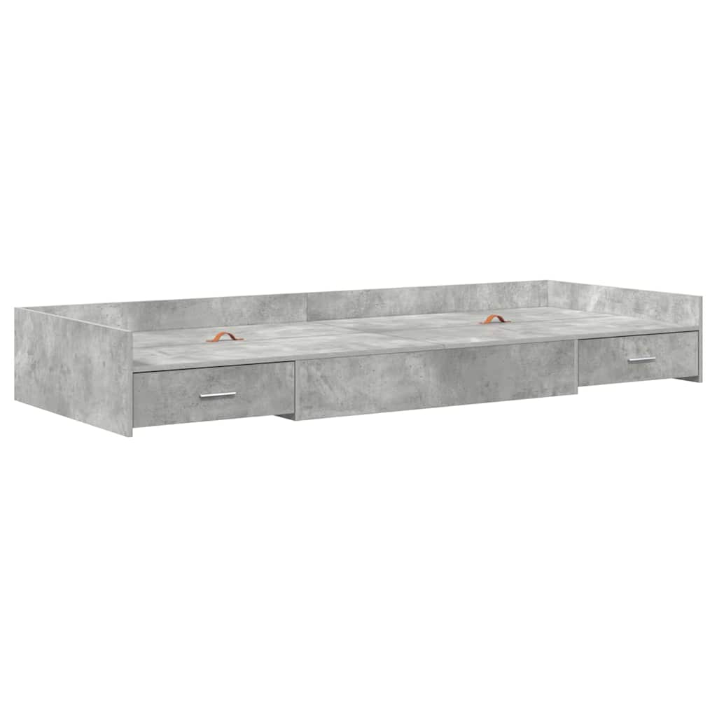 Struttura letto con contenitore Grigio cemento 80 x 200 cm - homemem39