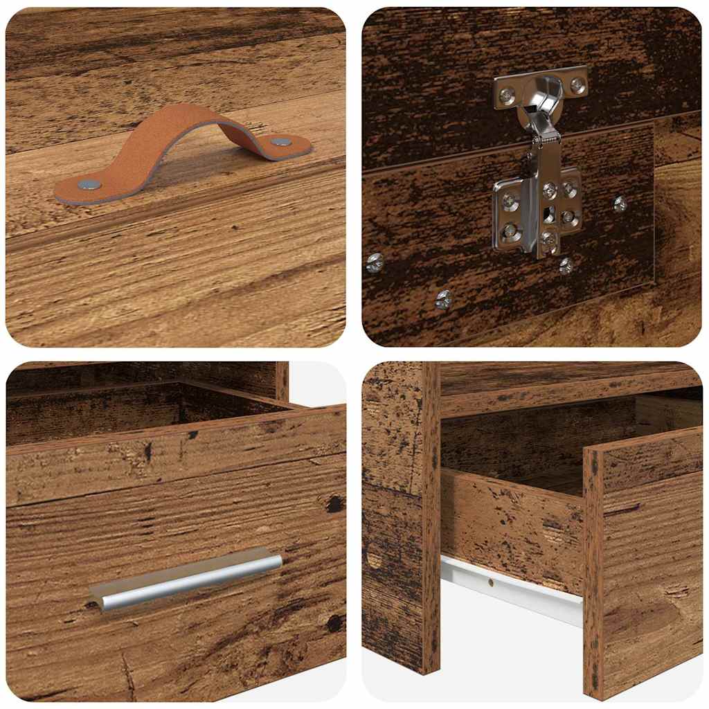 Struttura letto con contenitore Legno vecchio 80 x 200 cm - homemem39