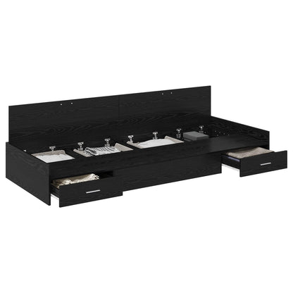 Struttura del letto Rovere Nero 70 x 190 cm Legno multistrato