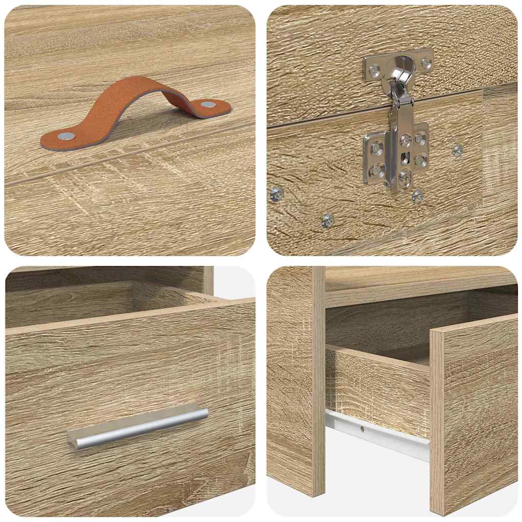 Struttura del letto Rovere Sonoma 70 x 190 cm Legno multistrato