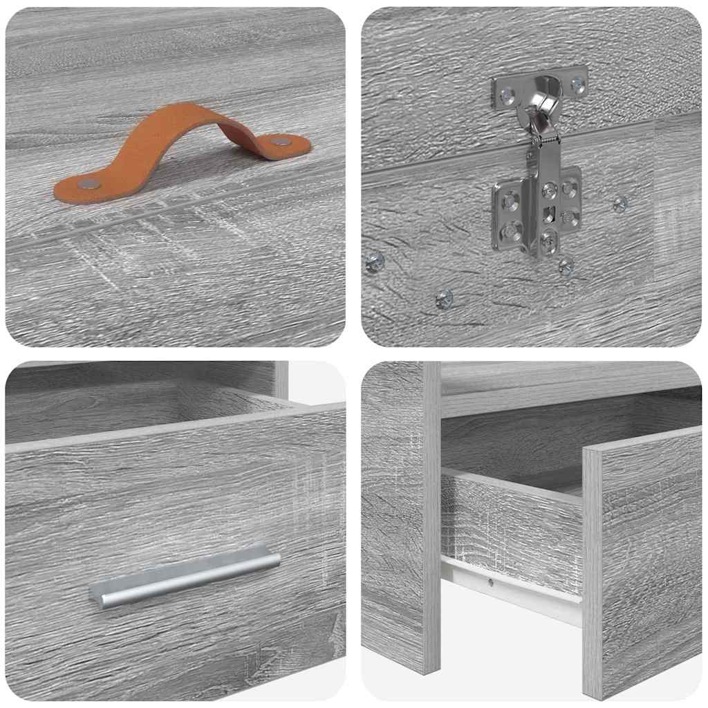 Struttura del letto Grigio Sonoma 70 x 190 cm Legno multistrato