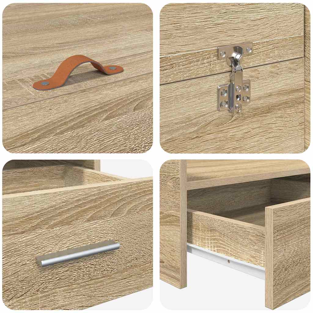 Struttura letto con contenitore Rovere Sonoma 200 x 200 cm