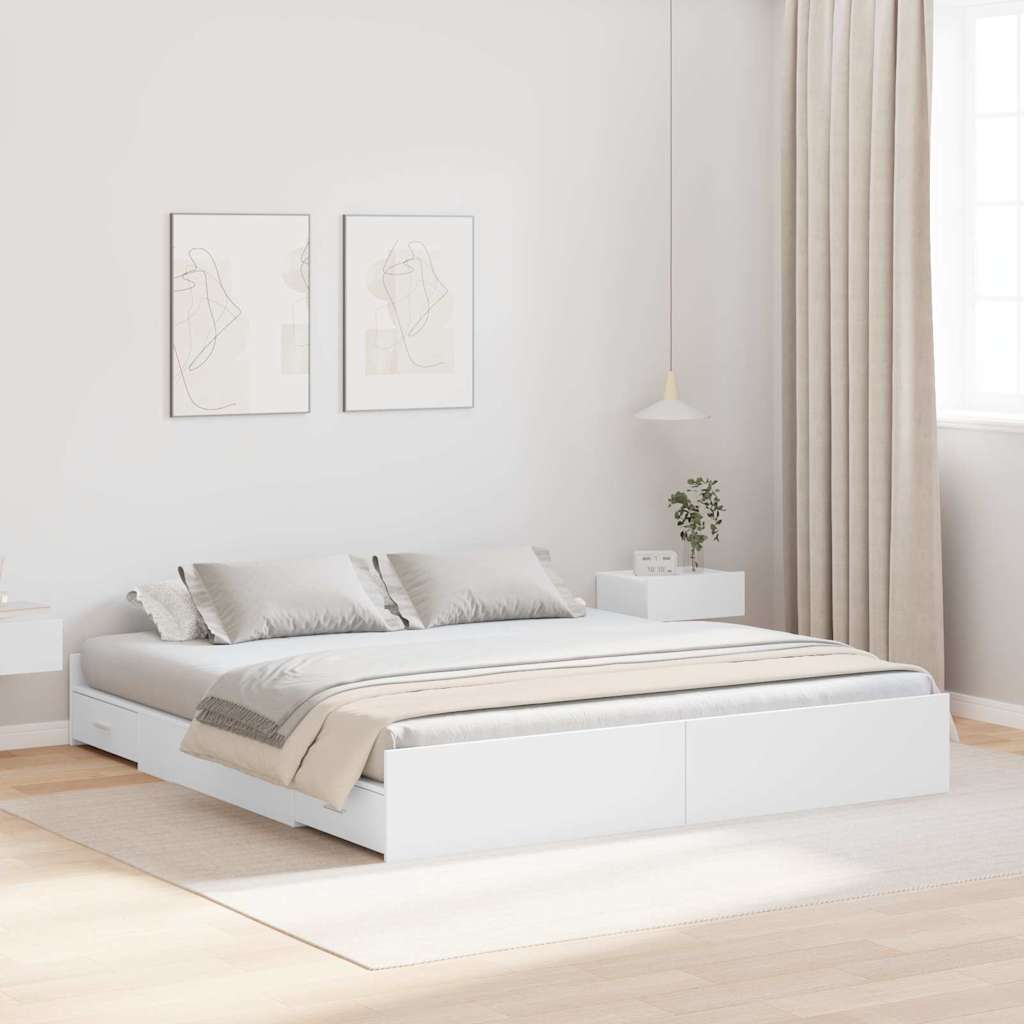 Struttura letto con contenitore Bianco 180 x 200 cm - homemem39