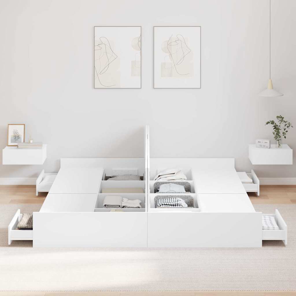 Struttura letto con contenitore Bianco 180 x 200 cm - homemem39