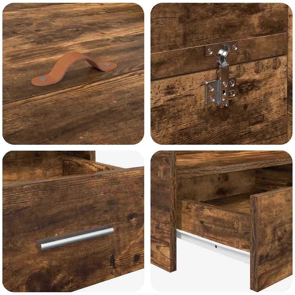 Struttura letto con contenitore Rovere fumo 180 x 200 cm - homemem39