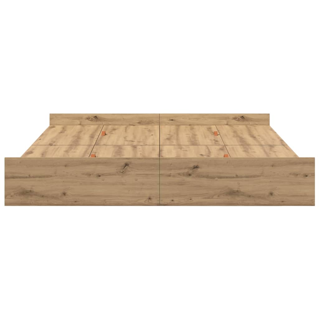 Struttura letto con contenitore Rovere artigianale 180 x 200 cm