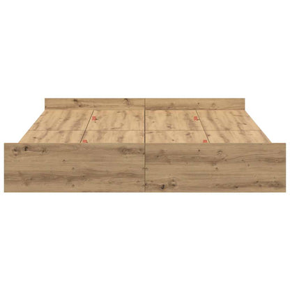 Struttura letto con contenitore rovere artigianale 160 x 200 cm - homemem39