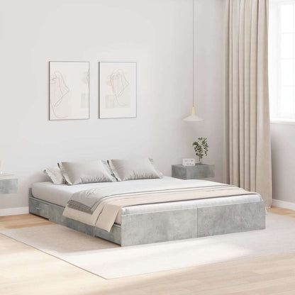 Struttura letto con contenitore Grigio cemento 150 x 200 cm - homemem39