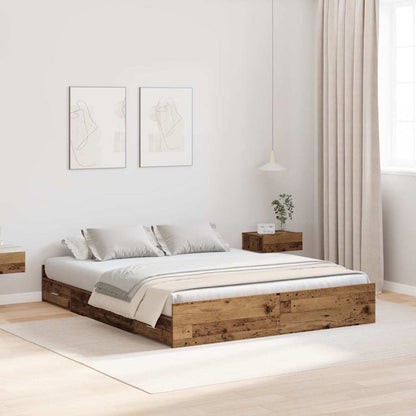 Struttura letto con contenitore Legno vecchio 150 x 200 cm