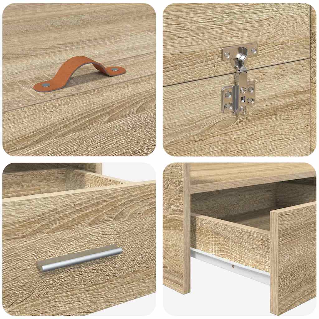 Struttura letto con contenitore rovere sonoma 140 x 200 cm - homemem39