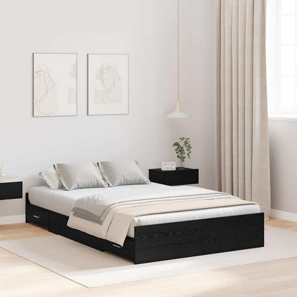 Struttura letto con contenitore Rovere nero 120 x 200 cm - homemem39
