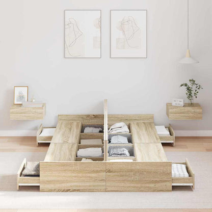 Struttura letto con contenitore rovere sonoma 120 x 200 cm - homemem39