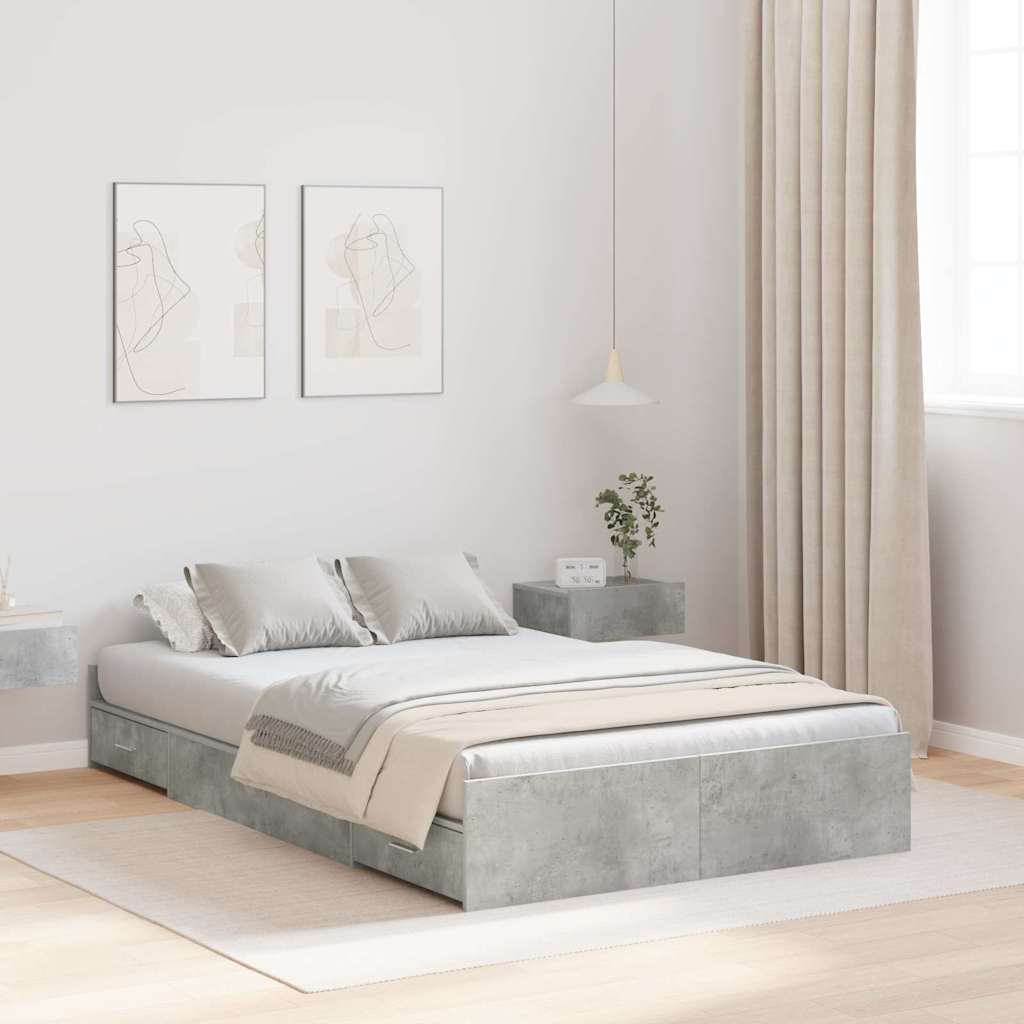 Struttura letto con contenitore Grigio cemento 120 x 200 cm - homemem39