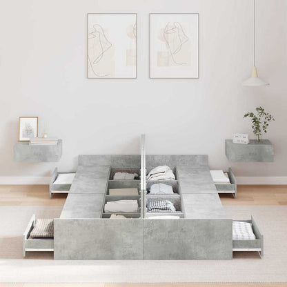 Struttura letto con contenitore Grigio cemento 120 x 200 cm - homemem39