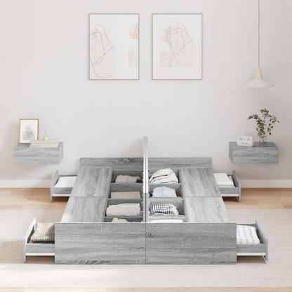 Struttura letto con contenitore Grigio sonoma 120 x 200 cm - homemem39