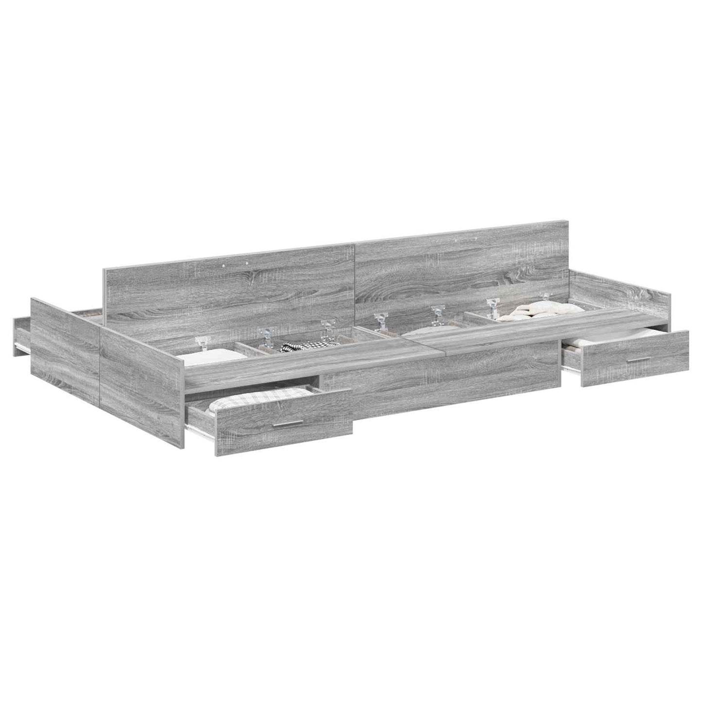 Struttura letto con contenitore Grigio Sonoma 120 x 200 cm