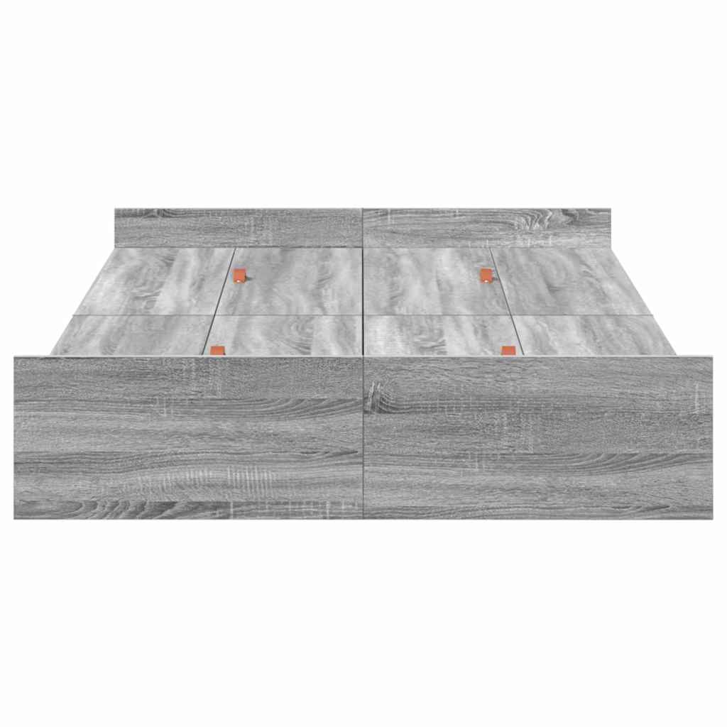 Struttura letto con contenitore Grigio sonoma 120 x 200 cm - homemem39