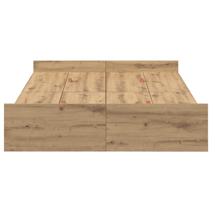Struttura letto con contenitore Rovere artigianale 120 x 200 cm | homemem39