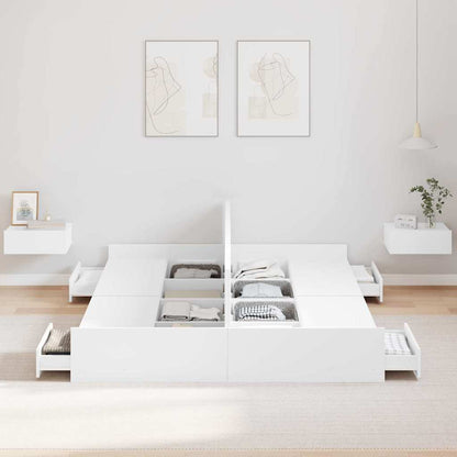 Struttura letto con contenitore Bianco 140 x 190 cm