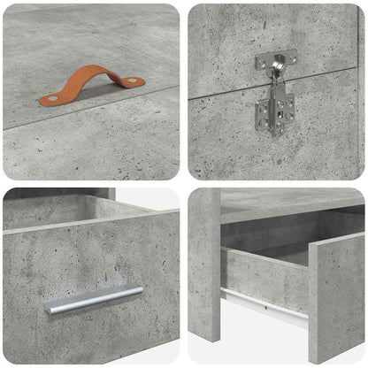 Struttura letto con contenitore Grigio cemento 140 x 190 cm