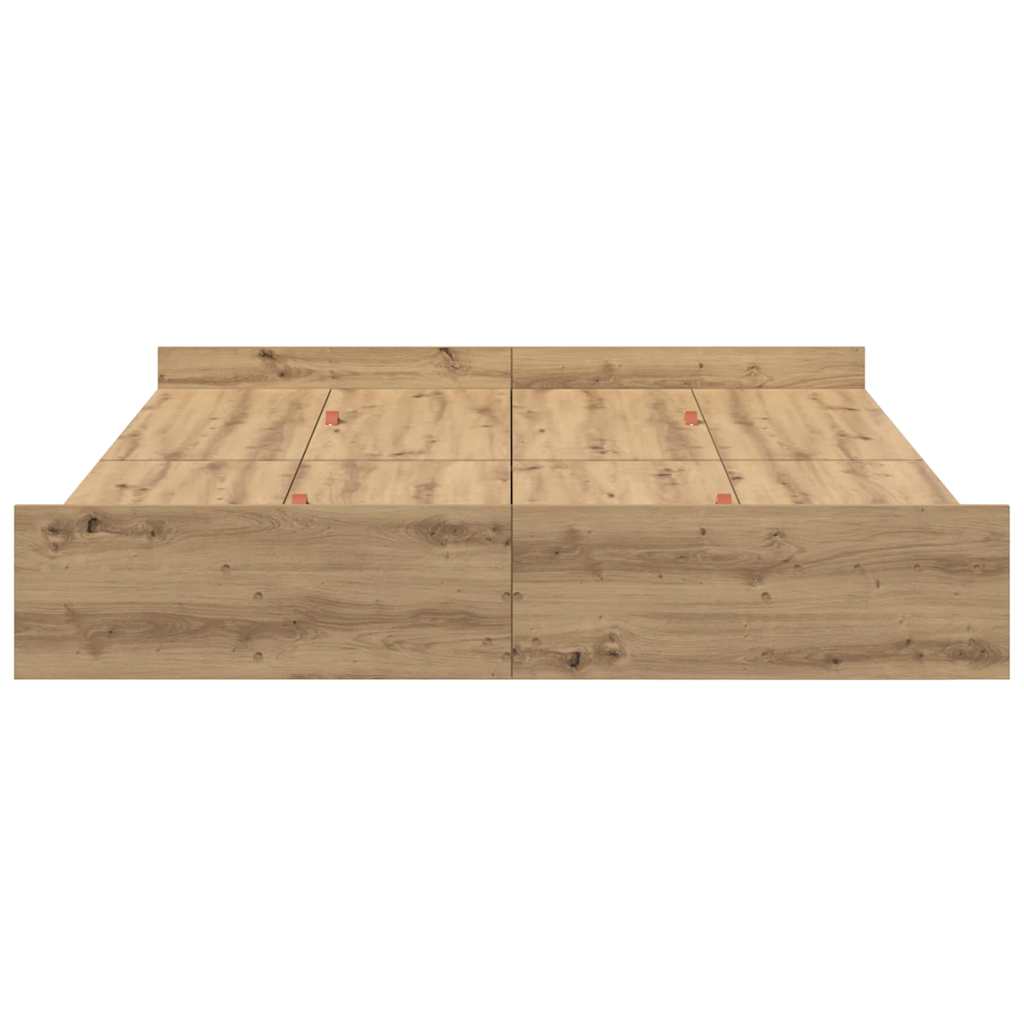 Struttura letto con contenitore rovere artigianale 140 x 190 cm - homemem39