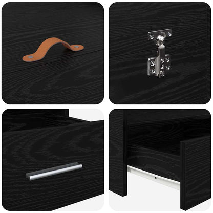 Struttura letto con contenitore Rovere Nero 135 x 190 cm | homemem39