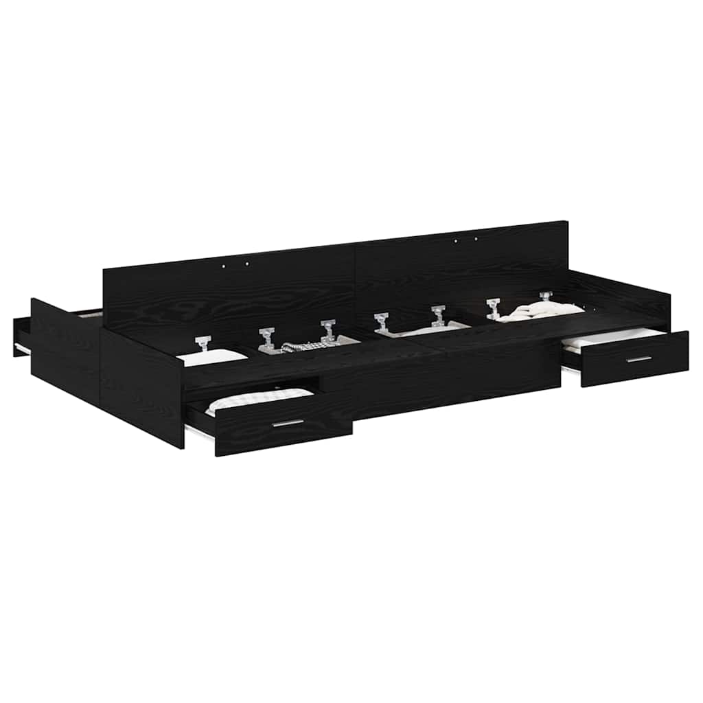 Struttura letto con contenitore Rovere nero 120 x 190 cm - homemem39