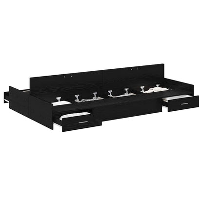 Struttura letto con contenitore Rovere nero 120 x 190 cm - homemem39