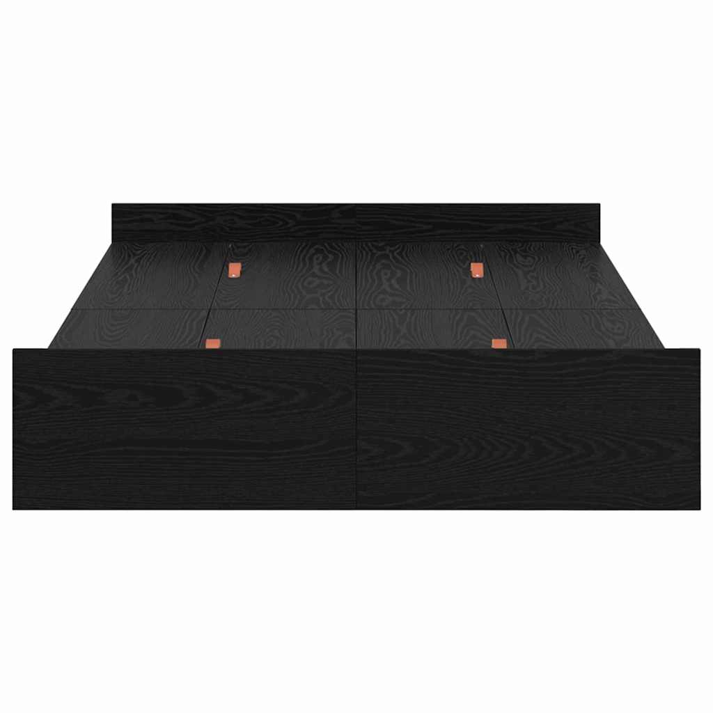 Struttura letto con contenitore Rovere nero 120 x 190 cm - homemem39