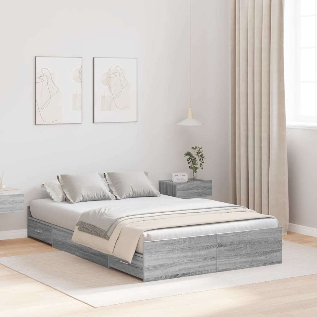 Struttura letto con contenitore Grigio Sonoma 120 x 190 cm