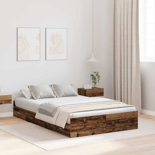 Struttura letto con contenitore Legno vecchio 120 x 190 cm - homemem39
