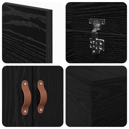 Struttura letto con contenitore Rovere Nero 100 x 200 cm | homemem39