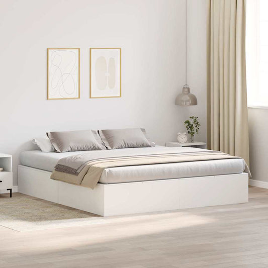 Struttura del letto Bianco 200 x 200 cm Legno multistrato - homemem39