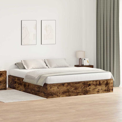 Struttura letto con contenitore Rovere fumé 200 x 200 cm