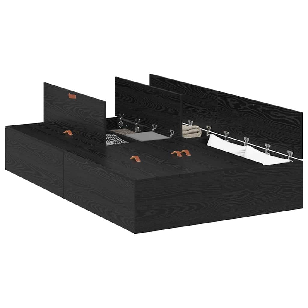 Struttura del letto Rovere nero 120 x 200 cm Legno multistrato - homemem39