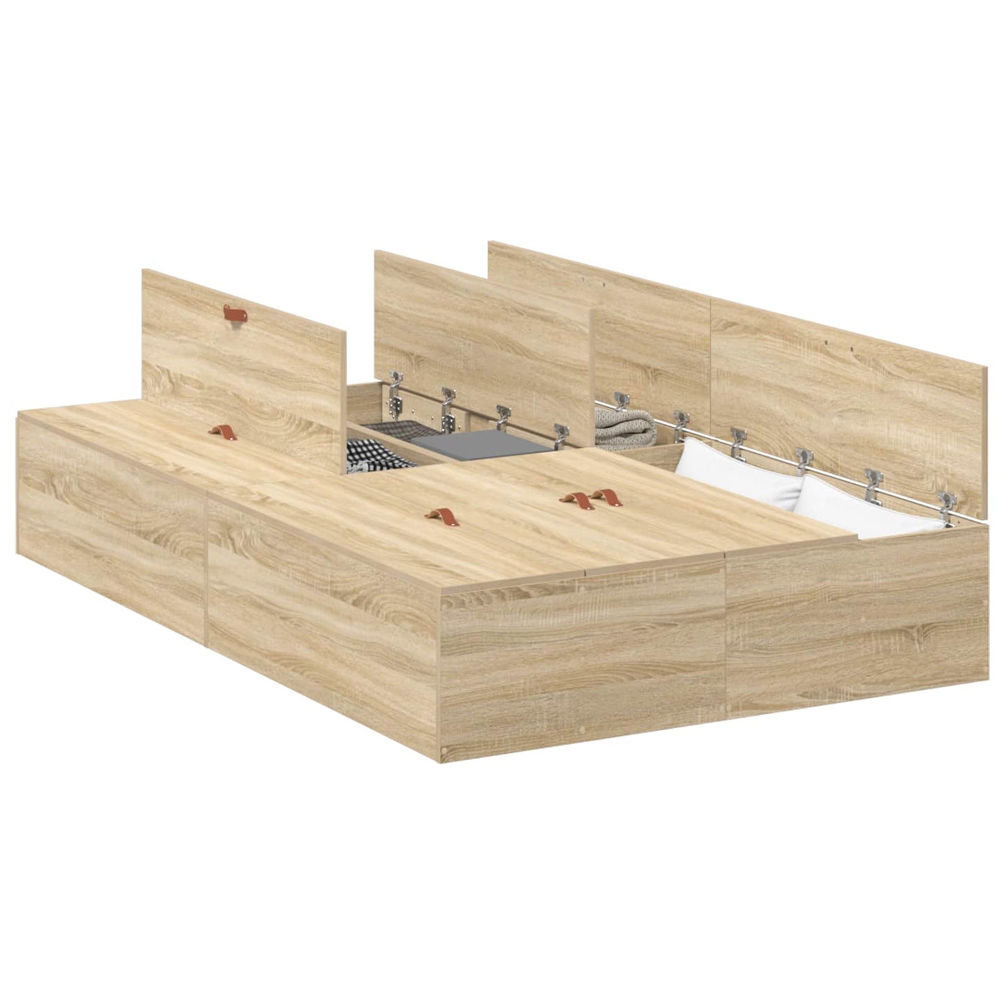 Struttura letto con contenitore Rovere Sonoma 120 x 200 cm