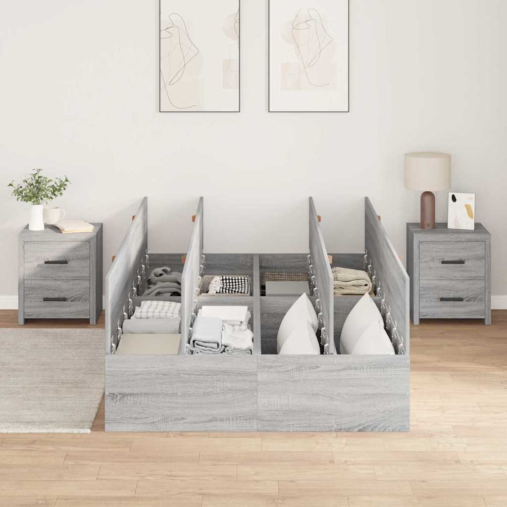 Struttura letto con contenitore Grigio Sonoma 120 x 200 cm