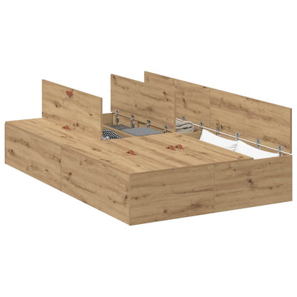 Struttura del letto rovere artigianale 120 x 200 cm - homemem39